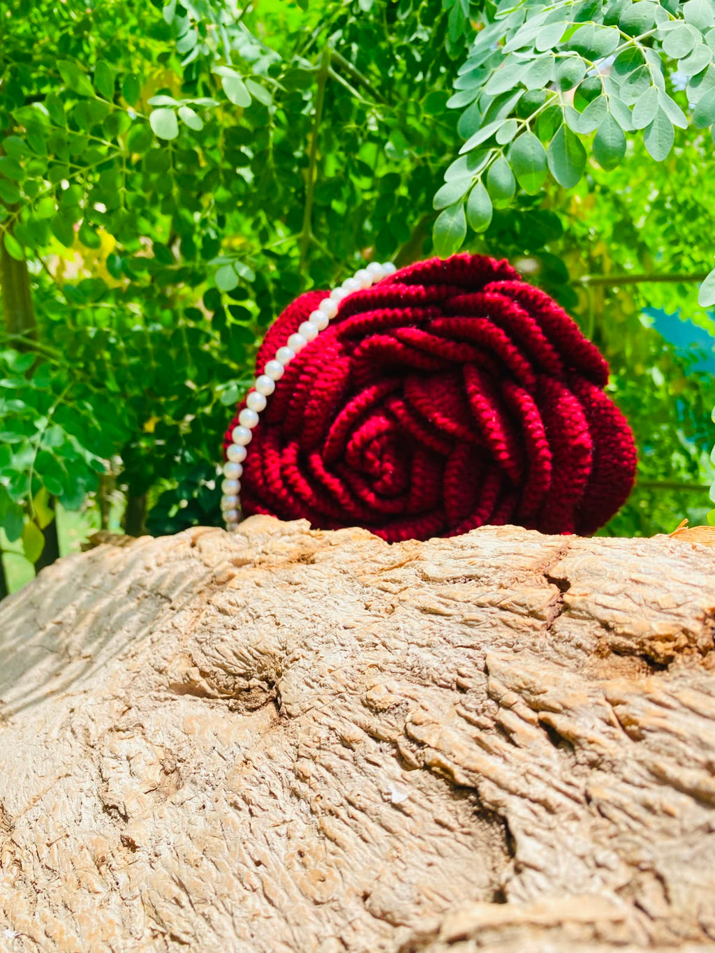 Handmade Round Rose Crochet Bag|ByKnots