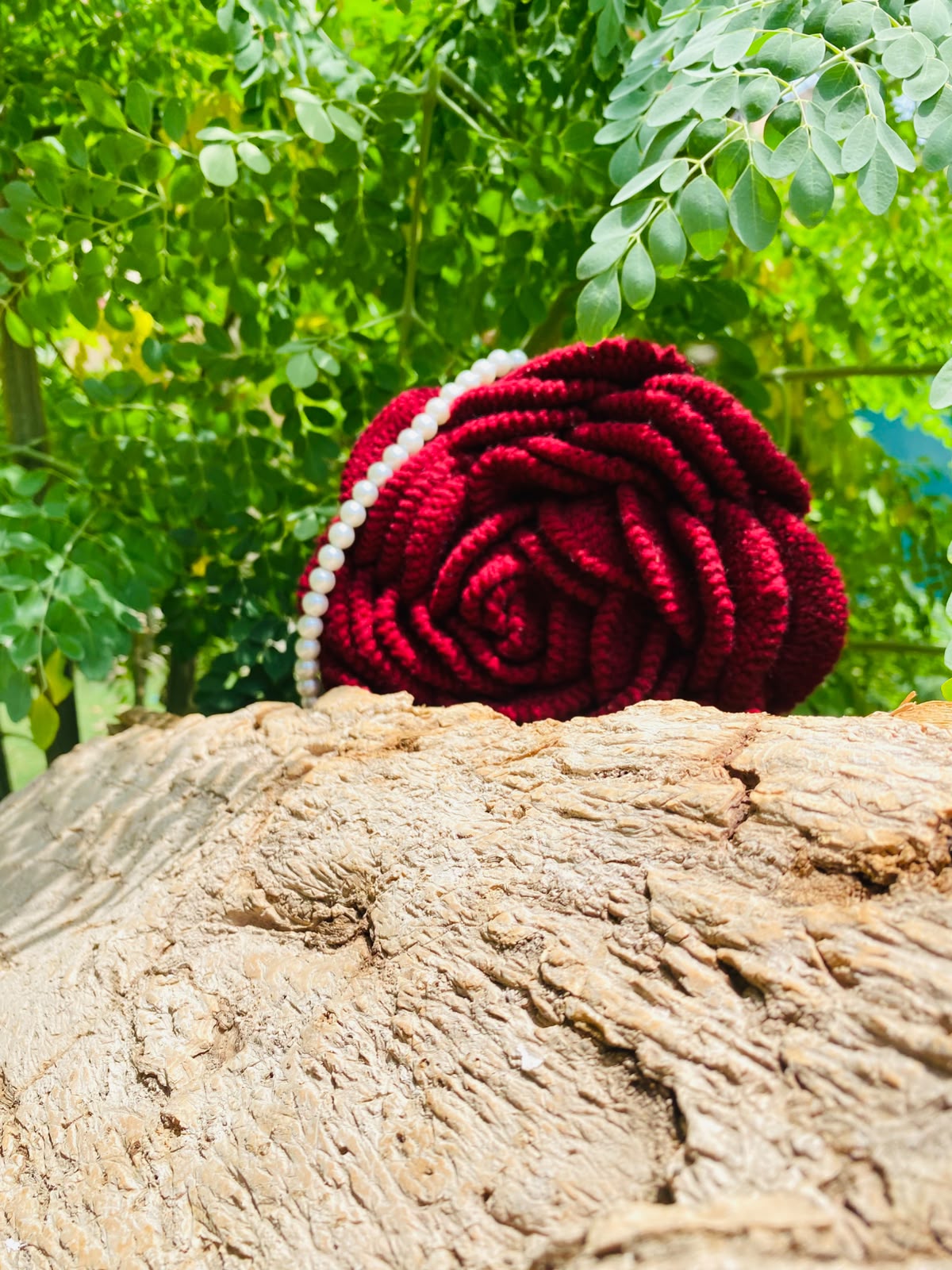 Handmade Round Rose Crochet Bag|ByKnots