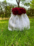 Bouquet Crochet Bag with Pearl & Chain Strap