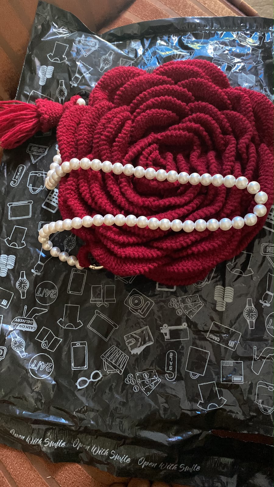 Handmade Round Rose Crochet Bag|ByKnots