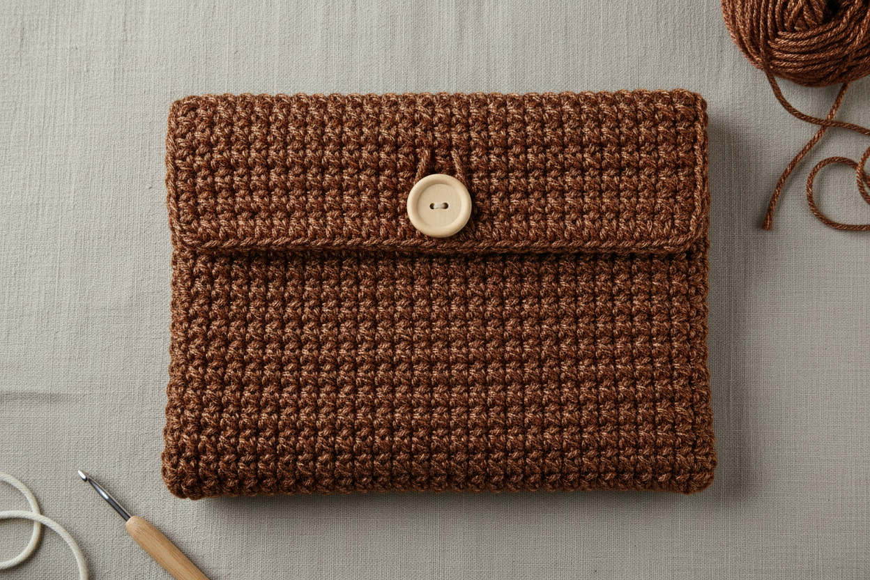 Crochet Minimal Laptop Cover - Bronze