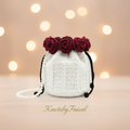 Bouquet Crochet Bag with Pearl & Chain Strap